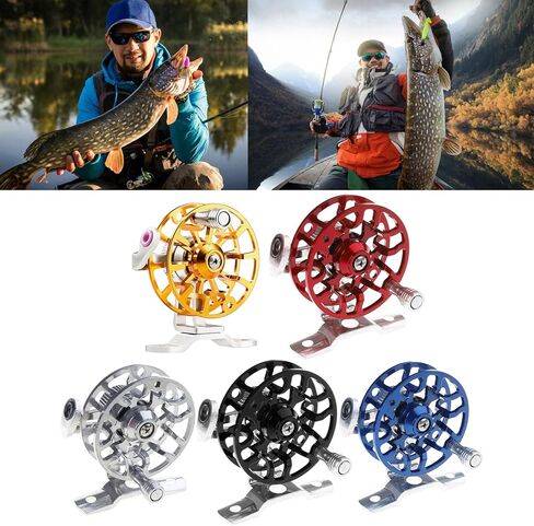 عجلة صيد خفيفة الوزن لسمك السلمون المرقط وبكرة ذبابة بايك 53 مم/50 جرام جميع المعادن مع قاعدة مطورة خفيفة الوزن in Kuwait