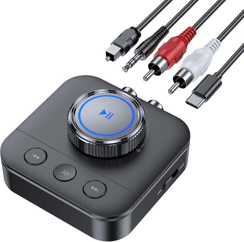 Bluetooth 5.3 Receiver for Home Stereo, RCA Bluetooth Adapter for 3D Surround, Support Optical, AUX 3.5mm, RCA Receiver Adapter for Speakers, Music Streaming Stereo System in Saudi Arabia