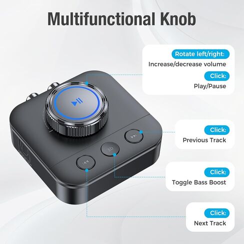 Bluetooth 5.3 Receiver for Home Stereo, RCA Bluetooth Adapter for 3D Surround, Support Optical, AUX 3.5mm, RCA Receiver Adapter for Speakers, Music Streaming Stereo System in Saudi Arabia