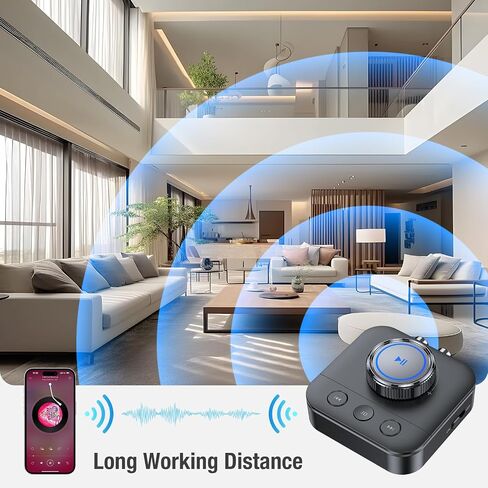 Bluetooth 5.3 Receiver for Home Stereo, RCA Bluetooth Adapter for 3D Surround, Support Optical, AUX 3.5mm, RCA Receiver Adapter for Speakers, Music Streaming Stereo System in Saudi Arabia