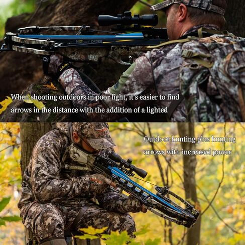 S F 20 inch Crossbow Bolt Carbon Crossbow Arrow 12 Pcs with 6 Green Lighted Nock, Hunting and Outdoor Practice Lighted nocks for Arrows nockturnal Lighted nocks in Kuwait