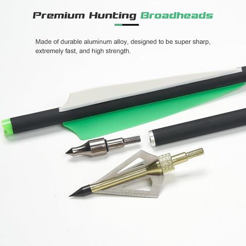 TOPARCHERY 20 بوصة من مسامير القوس والنشاب الكربونية 12 حزمة و6 مجموعات من رؤوس القوس والنشاب - سهام القوس والنشاب الممتازة مع دوارات 4 بوصة ونصائح ميدانية قابلة للإزالة للصيد والممارسة في الهواء الطلق in Kuwait