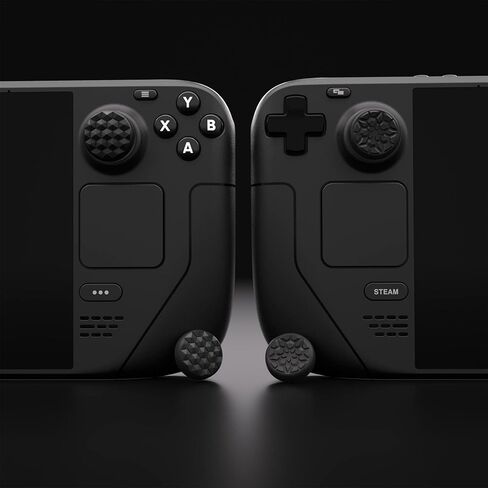 Pro Thumb Grip Caps for Steam Deck LCD & OLED, Diamond Grain & Crack Bomb, Black in Saudi Arabia