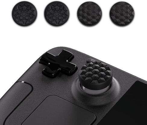 Pro Thumb Grip Caps for Steam Deck LCD & OLED, Diamond Grain & Crack Bomb, Black in Saudi Arabia