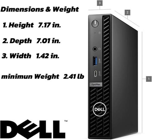 الكمبيوتر المكتبي طراز OptiPlex Micro من Dell | الجيل 12 من انتل i9-12900K 16 نواة | ذاكرة وصول عشوائي DDR5 بسعة 64 جيجابايت | 4 تيرابايت PCIe NVMe SSD | كمبيوتر شخصي للأعمال صغير الحجم | واي فاي 6E | دعم العرض المزدوج بدقة 4K | اتش دي ام اي و دي بي | وين in Saudi Arabia