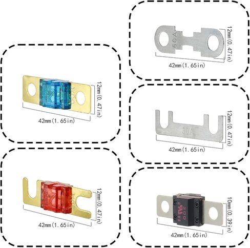 ANS-H 1-Way Midi Fuse حامل ANS-8 قاعدة لوحة الأمان حامل السيارة صندوق الصمامات نوع الترباس 20A 50A 70A 80A 100A 150A 175A 200A (مجموعة واحدة من حامل الصمامات -1،80A) in Kuwait