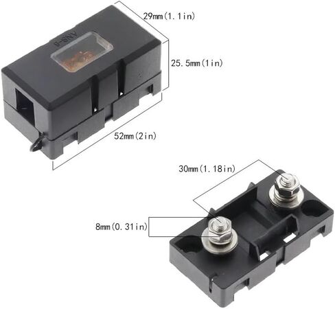 ANS-H 1-Way Midi Fuse حامل ANS-8 قاعدة لوحة الأمان حامل السيارة صندوق الصمامات نوع الترباس 20A 50A 70A 80A 100A 150A 175A 200A (مجموعة واحدة من حامل الصمامات -1،80A) in Kuwait