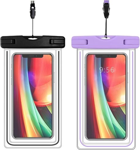 Waterproof Phone Dry Bag Floating Large PouchFloating Waterproof Phone Case with Lanyard for Boating(Black,8x4in) in Saudi Arabia