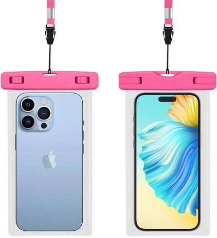 Cellphone Case Sealed Luminous PVC Waterproof Cover Swimming Mobile Phone Waterproof Bag(Pink) in Saudi Arabia