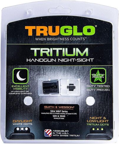 TruGlo Pistol Optic, Glow in the Dark Green/White Dot Sight for Smith & Wesson M&P Series Pistols, Tritium in Saudi Arabia