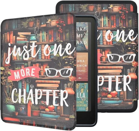 حافظة لجهاز Kindle Paperwhite الجديد تمامًا الجيل الثاني عشر 2024 وKindle Colorsoft Signature Edition، غطاء واقٍ خفيف الوزن من جلد البولي يوريثان مع حزام يد للاستيقاظ التلقائي، فصل واحد فقط in Saudi Arabia