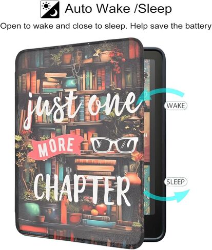 حافظة لجهاز Kindle Paperwhite الجديد تمامًا الجيل الثاني عشر 2024 وKindle Colorsoft Signature Edition، غطاء واقٍ خفيف الوزن من جلد البولي يوريثان مع حزام يد للاستيقاظ التلقائي، فصل واحد فقط in Saudi Arabia