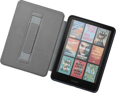 حافظة لجهاز Kindle Paperwhite الجديد تمامًا الجيل الثاني عشر 2024 وKindle Colorsoft Signature Edition، غطاء واقٍ خفيف الوزن من جلد البولي يوريثان مع حزام يد للاستيقاظ التلقائي، فصل واحد فقط in Saudi Arabia