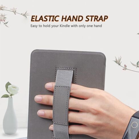 حافظة لجهاز Kindle Paperwhite الجديد تمامًا الجيل الثاني عشر 2024 وKindle Colorsoft Signature Edition، غطاء واقٍ خفيف الوزن من جلد البولي يوريثان مع حزام يد للاستيقاظ التلقائي، فصل واحد فقط in Saudi Arabia