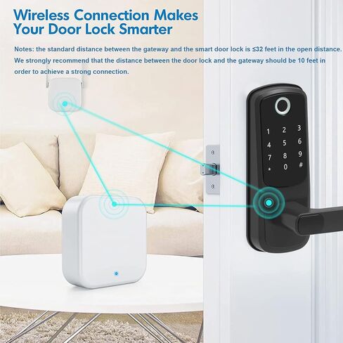 بوابة واي فاي بقفل ذكي G2، وحدة تحكم عن بعد 2.4 جيجا هرتز لأقفال TT/DD، متوافقة مع Alexa in Saudi Arabia