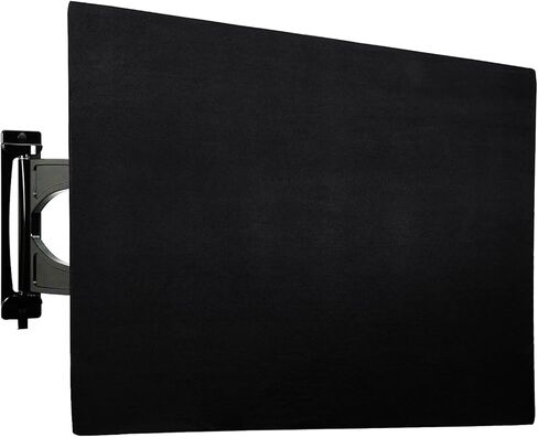 Indoor TV dust cover, elastic fabric with adjustable size, Suitable for most brands of 76-85 inch flat or curved TVs(Black, 76 - 85 inches) in Saudi Arabia