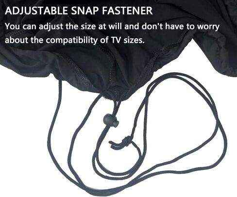 Indoor TV dust cover, elastic fabric with adjustable size, Suitable for most brands of 76-85 inch flat or curved TVs(Black, 76 - 85 inches) in Saudi Arabia