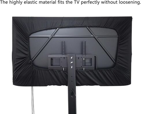 Indoor TV dust cover, elastic fabric with adjustable size, Suitable for most brands of 76-85 inch flat or curved TVs(Black, 76 - 85 inches) in Saudi Arabia