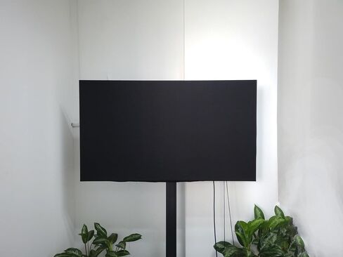 Indoor TV dust cover, elastic fabric with adjustable size, Suitable for most brands of 76-85 inch flat or curved TVs(Black, 76 - 85 inches) in Saudi Arabia
