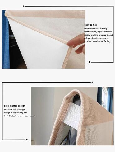 Display Screen Protective Cover,Indoor Landscape Printing Tv Dust Cover, TV Cover for Wall Hanging Desktop Curved Type Screen(Size:24in(59x35cm),Color:B) in Saudi Arabia