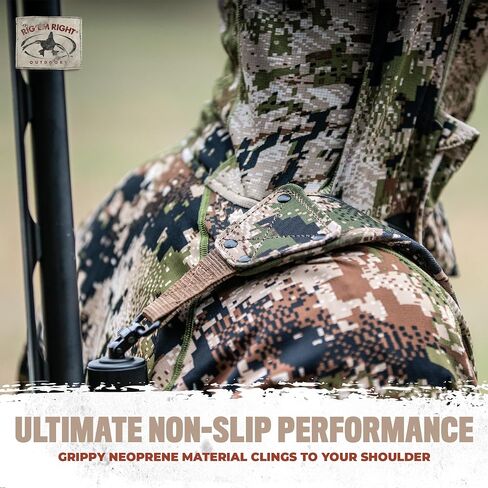 Rig'Em Right Waterfowl High Brass Classic Non-Slip Gun Sling with Brass Rivets and Cinch Buckle - Universal Metal Gun Clips Included in Saudi Arabia
