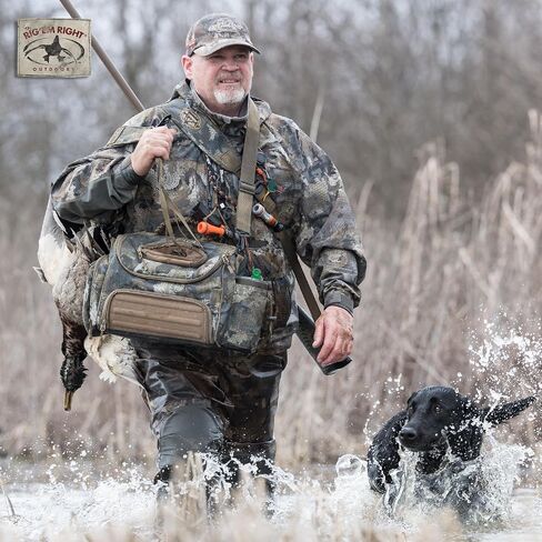 Rig'Em Right Waterfowl High Brass Classic Non-Slip Gun Sling with Brass Rivets and Cinch Buckle - Universal Metal Gun Clips Included in Saudi Arabia