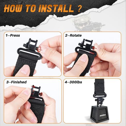 BOOSTEADY Two Point Traditional Sling with Swivels,Durable Shoulder Padding Strap, Metal Hardware Length Adjuster in Saudi Arabia