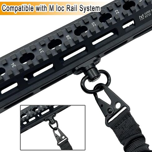 DDOUT 2 Point Rifle Sling with HK Hook and 2 Mlok QD Mounts, Gun Sling and ar Strap Length Adjustable with Elastic Bungee, Wrench for Outdoor Activities and Hunting in Saudi Arabia