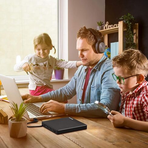 محرك أقراص CD/DVD خارجي لأجهزة الكمبيوتر المحمول، USB 3.0 وUSB C CD ناسخ/قارئ، التوصيل والتشغيل متوافق مع Windows 11/10/Mac OS/Linux، مشغل DVD لأجهزة الكمبيوتر المحمول، PC MacBook in Saudi Arabia