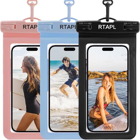Waterproof Phone Pouch Case, IPX8 Certified, Universal Dry Bag with Lanyard, Protector for iPhone 17 16 15 14 13 12 11 Pro Max Plus Air, Galaxy S25 S24 (Black) in Saudi Arabia