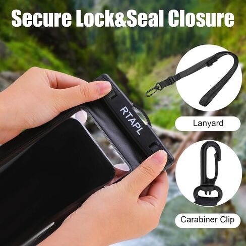 Waterproof Phone Pouch Case, IPX8 Certified, Universal Dry Bag with Lanyard, Protector for iPhone 17 16 15 14 13 12 11 Pro Max Plus Air, Galaxy S25 S24 (Black) in Saudi Arabia