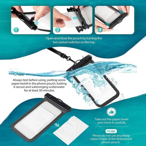Waterproof Phone Pouch, Phone Case for iPhone 16 15 14 13 Pro Max, IPX8 Cellphone Dry Bag Beach Cruise Ship Essentials(FSD04 Black) in Saudi Arabia