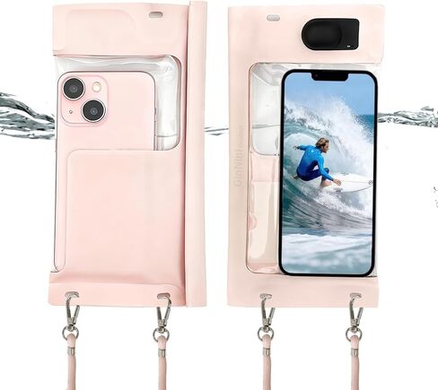 Vacuum Cell Phone Waterproof Phone Pouch iPhone Casemate Waterproof Phone case with Lanyard Small Water Proof Pouch Water Phone Protector Water case for Phone case Water Proof IP68 Max 7" Pink in Saudi Arabia