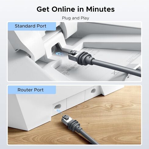 UGREEN Starlink Cable 150FT, Compatible with Starlink Standard Generation 3/ Mini, Cat 6 5Gbps 250MHz High Speed, IP67 Waterproof, 26AWG, UL CMX/CMR/EU CPR Standards, Durable, Grey in Saudi Arabia