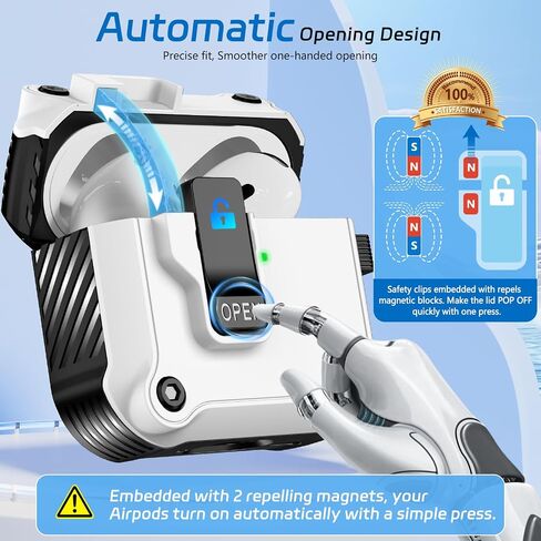 for AirPods 4 Case 2024, Secure Lock & Auto-Open Design for Apple AirPods 4th Generation Case Cover with Cleaner and Keychain for Men Women, Anti-Scratch Drop Protection in Kuwait