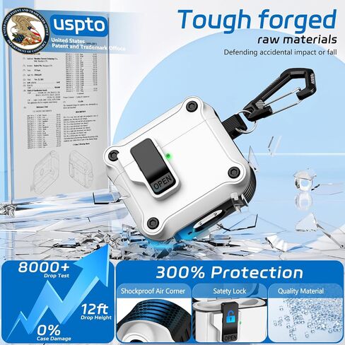 for AirPods 4 Case 2024, Secure Lock & Auto-Open Design for Apple AirPods 4th Generation Case Cover with Cleaner and Keychain for Men Women, Anti-Scratch Drop Protection in Kuwait