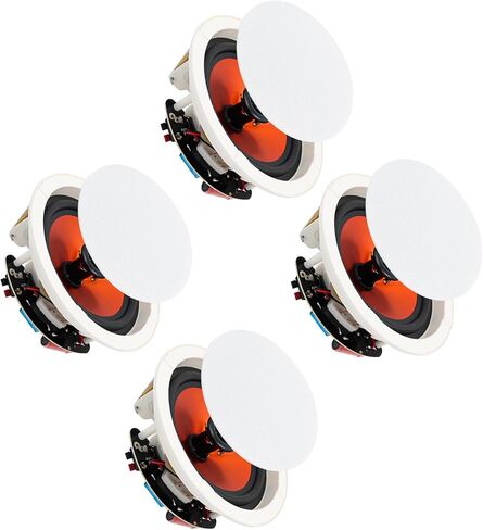STUDIOFINIX 6.5 Inch Ceiling Speakers 600 Watts Flush Mount, Great for Home Theater, Living Room, Office,Kichten,Study Room,Basement,Covered Patio and Flush Mount(4 Speakers) in Saudi Arabia