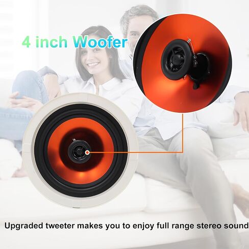 STUDIOFINIX 6.5 Inch Ceiling Speakers 600 Watts Flush Mount, Great for Home Theater, Living Room, Office,Kichten,Study Room,Basement,Covered Patio and Flush Mount(4 Speakers) in Saudi Arabia