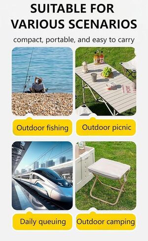 Outdoor Folding Stool Lightweight Foldable Chairs for Outside Waterproof Camping Stool Portable Seating Durable Comfortable Breathable Easy to Carry Perfect for Queuing Hiking and Picnics in Saudi Arabia