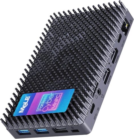 MeLE Fanless Mini PC N150 16GB RAM DDR4 512GB SSD، Win11 Pro كمبيوتر مكتبي صغير صغير Cyber ​​X1، HDMI مزدوج، يدعم شاشة ثلاثية 4K، USB 3.2x3، USB-C، WiFi5 BT5.1، كمبيوتر محمول في الأعمال الصناعية in Saudi Arabia