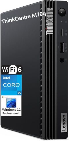 Lenovo ThinkCentre M70q Tiny 1L Mini PC Business Desktop Computer, Intel 6-Core i5-10400 (Beat i7-8700), 16GB DDR4 RAM, 1TB PCIe SSD, WiFi 6, Bluetooth, Wireless Antenna, KB & Mouse, Windows 11 Pro in Saudi Arabia