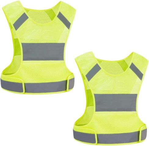 سترة عاكسة للضوء لمعدات الجري الآمنة - سترة عالية الوضوح مع جيب للجري وركوب الدراجات والمشي للنساء والرجال in Kuwait