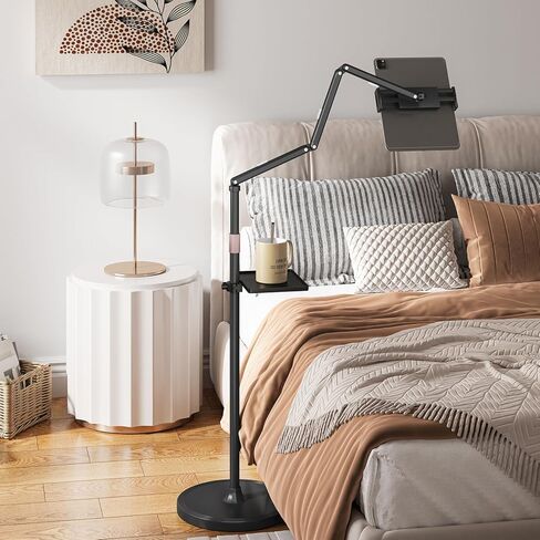 حامل أرضي للكمبيوتر اللوحي من Houele مع صينية قابلة للإزالة، حامل أرضي لجهاز iPad للسرير، حامل iPad للأجهزة اللوحية بارتفاع قابل للتعديل لأجهزة iPad والهواتف مقاس 4.7 بوصة - 15.6 بوصة in Kuwait