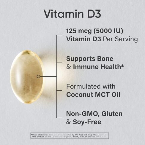 Sports Research® Vitamin D3 4000 IU with Coconut MCT Oil - Double Strength Vitamin D Supplement - Gluten Free · Non-GMO · Soy Free - 360 Count Softgels in Saudi Arabia