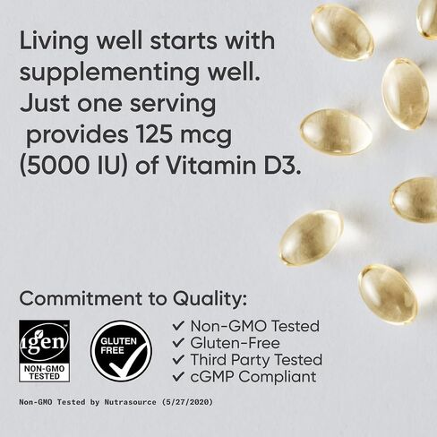 Sports Research® Vitamin D3 4000 IU with Coconut MCT Oil - Double Strength Vitamin D Supplement - Gluten Free · Non-GMO · Soy Free - 360 Count Softgels in Saudi Arabia