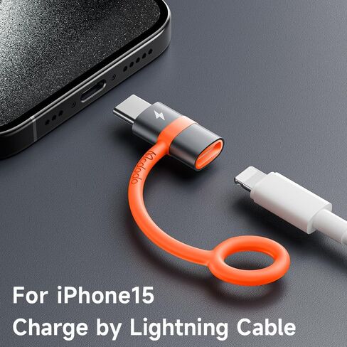 mcdodo 60W Lightning to USB C Adapter, Lightning Female to USB-C Male Adapter Support Fast Charging and Data Transfer for iPhone 15 16 Pro/ProMax/iPad/MacBook/Galaxy, Not Support OTG/Audio in Saudi Arabia