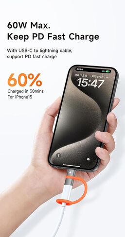 mcdodo 60W Lightning to USB C Adapter, Lightning Female to USB-C Male Adapter Support Fast Charging and Data Transfer for iPhone 15 16 Pro/ProMax/iPad/MacBook/Galaxy, Not Support OTG/Audio in Saudi Arabia