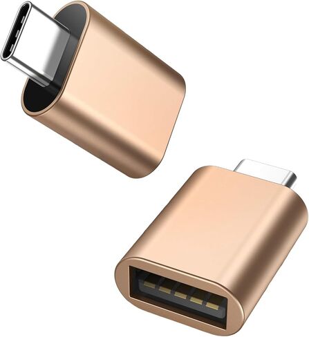 [معتمد من Apple MFi] محول USB C إلى USB، محول كابل USB C ذكر إلى USB 3.0 أنثى OTG متوافق مع MacBook Pro Air، والأجهزة اللوحية، وiPhone 17 Pro Max/17 Plus/16/15 Series (ذهبي - عبوتان) in Kuwait