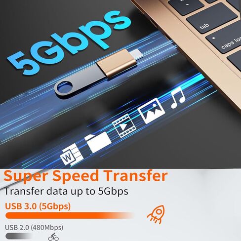 [معتمد من Apple MFi] محول USB C إلى USB، محول كابل USB C ذكر إلى USB 3.0 أنثى OTG متوافق مع MacBook Pro Air، والأجهزة اللوحية، وiPhone 17 Pro Max/17 Plus/16/15 Series (ذهبي - عبوتان) in Kuwait