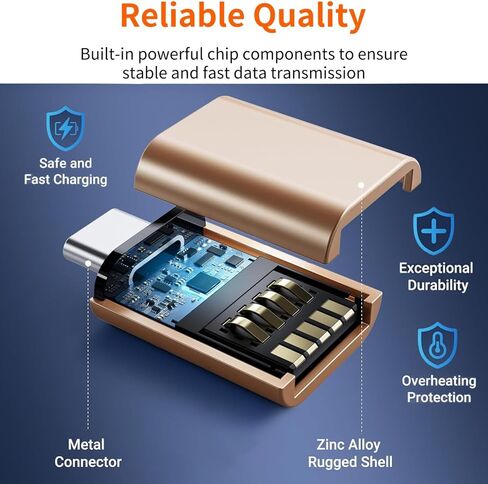 [معتمد من Apple MFi] محول USB C إلى USB، محول كابل USB C ذكر إلى USB 3.0 أنثى OTG متوافق مع MacBook Pro Air، والأجهزة اللوحية، وiPhone 17 Pro Max/17 Plus/16/15 Series (ذهبي - عبوتان) in Kuwait